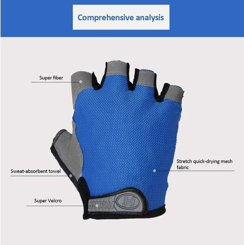 Radfahren Handschuhe Anti-slip Anti-schweiß Männer Frauen Halb Finger Handschuhe Atmungsaktive Anti-shock Sport Handschuhe MTB Fahrrad fahrrad Handschuh