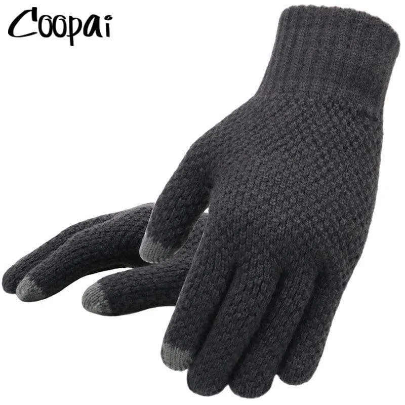 Winter Männer Gestrickte Handschuhe Touchscreen Hohe Qualität Männlichen Handschuh Verdicken Warme Wolle Kaschmir Solide Männer Business Handschuhe Herbst