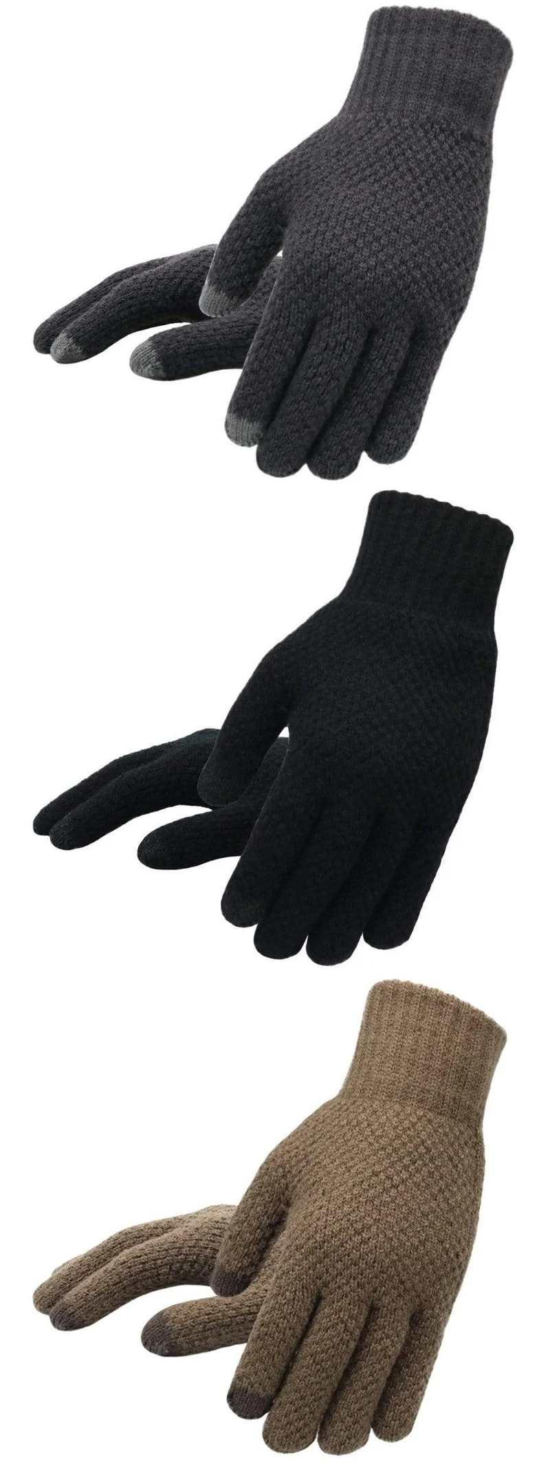Winter Männer Gestrickte Handschuhe Touchscreen Hohe Qualität Männlichen Handschuh Verdicken Warme Wolle Kaschmir Solide Männer Business Handschuhe Herbst