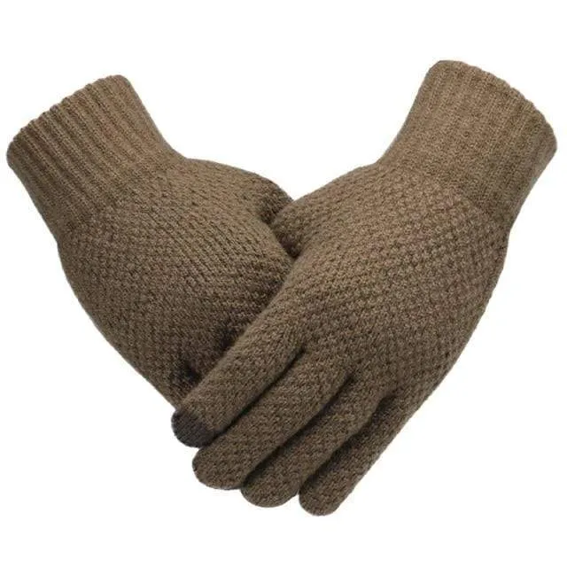 Winter Männer Gestrickte Handschuhe Touchscreen Hohe Qualität Männlichen Handschuh Verdicken Warme Wolle Kaschmir Solide Männer Business Handschuhe Herbst