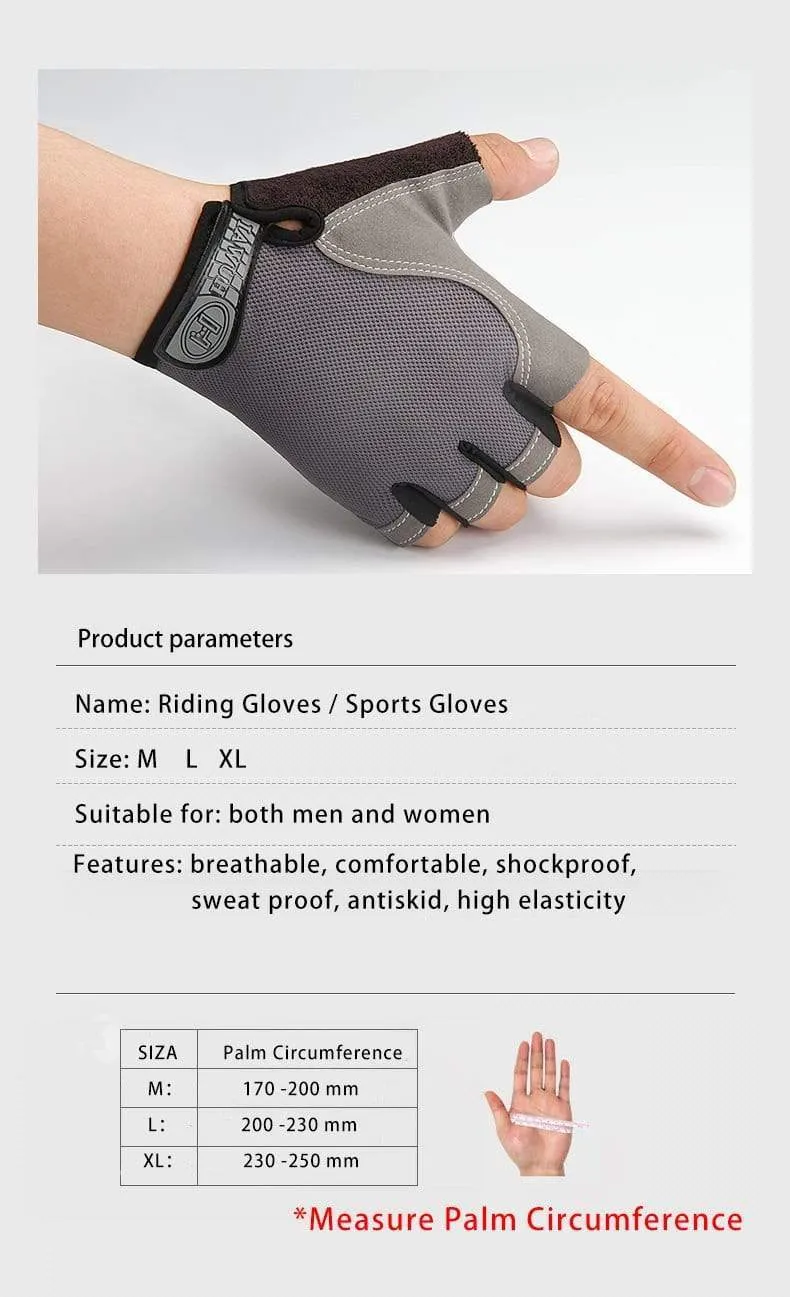 Fahrrad Fahrradhandschuhe Anti-Rutsch Anti-Schweiß Männer Frauen Halbfinger-Handschuhe Atmungsaktive Anti-Schock-Sporthandschuhe Fahrrad Fahrradhandschuhe
