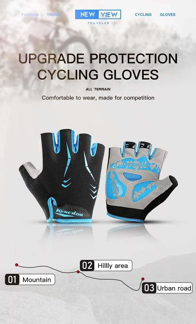 Radfahren Anti-Rutsch Anti-Schweiß Männer Frauen Halbfingerhandschuhe Atmungsaktive Anti-Schock-Sporthandschuhe MTB Fahrrad Fahrradhandschuh G