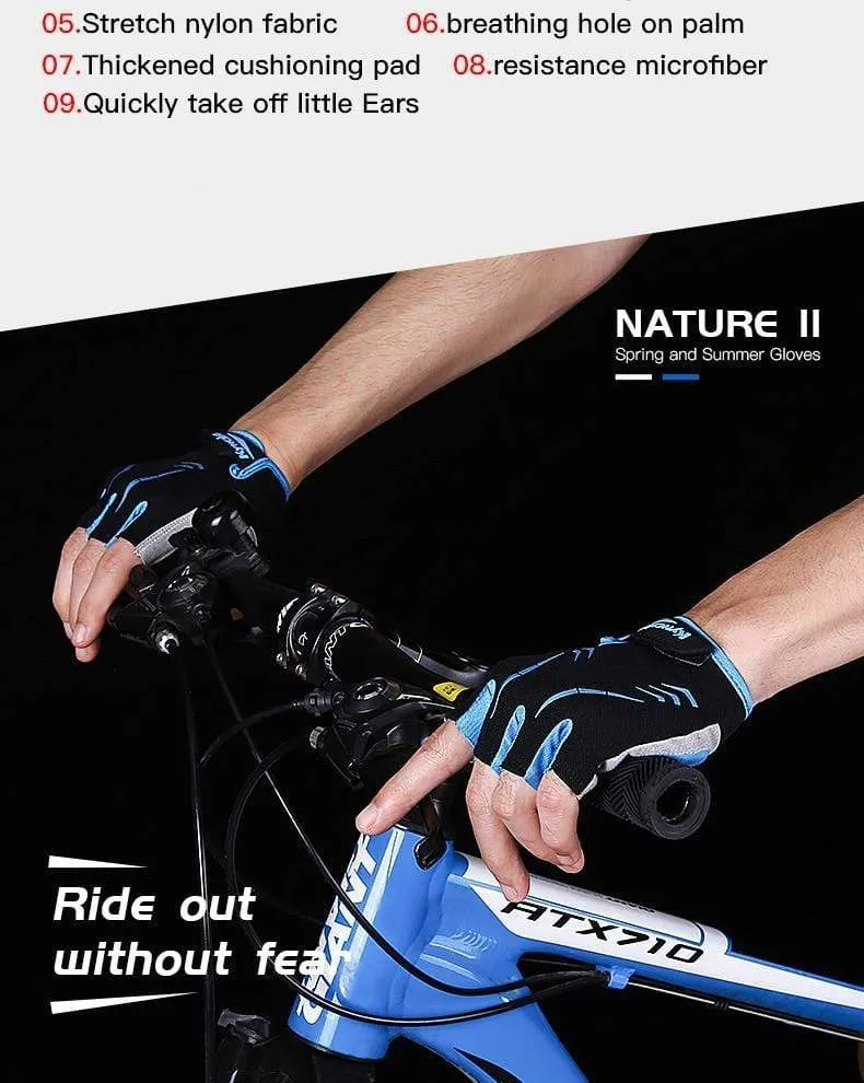 Radfahren Anti-Rutsch Anti-Schweiß Männer Frauen Halbfingerhandschuhe Atmungsaktive Anti-Schock-Sporthandschuhe MTB Fahrrad Fahrradhandschuh G