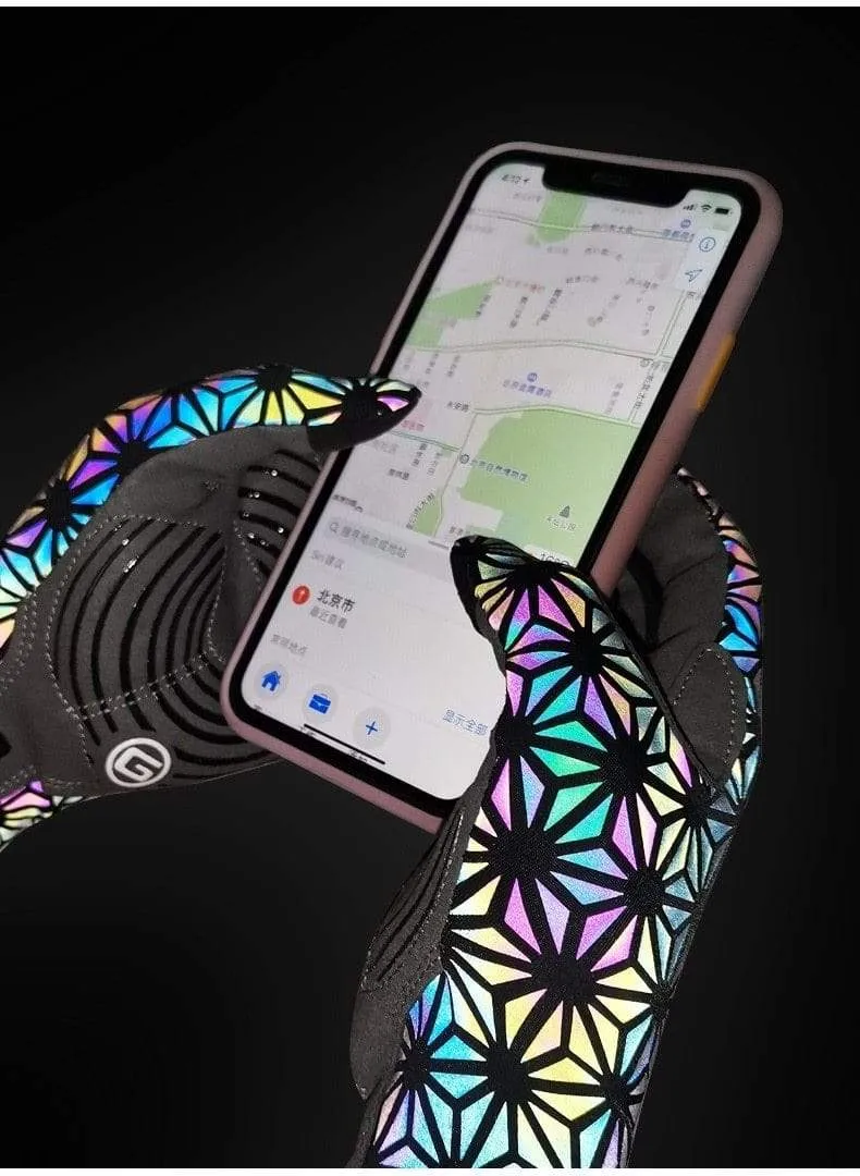 Windschutz Radfahren Vollfinger Handschuhe Touchscreen Anti-Rutsch Fahrrad Lycra Stoff Fäustlinge Bicicleta Rennrad Langer Handschuh