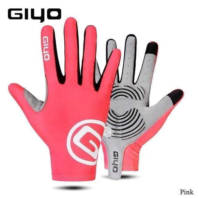 Windschutz Radfahren Vollfinger Handschuhe Touchscreen Anti-Rutsch Fahrrad Lycra Stoff Fäustlinge Bicicleta Rennrad Langer Handschuh