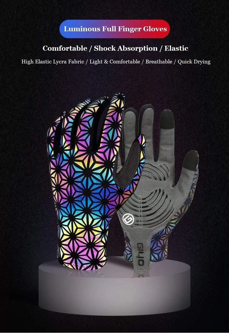 Windschutz Radfahren Vollfinger Handschuhe Touchscreen Anti-Rutsch Fahrrad Lycra Stoff Fäustlinge Bicicleta Rennrad Langer Handschuh