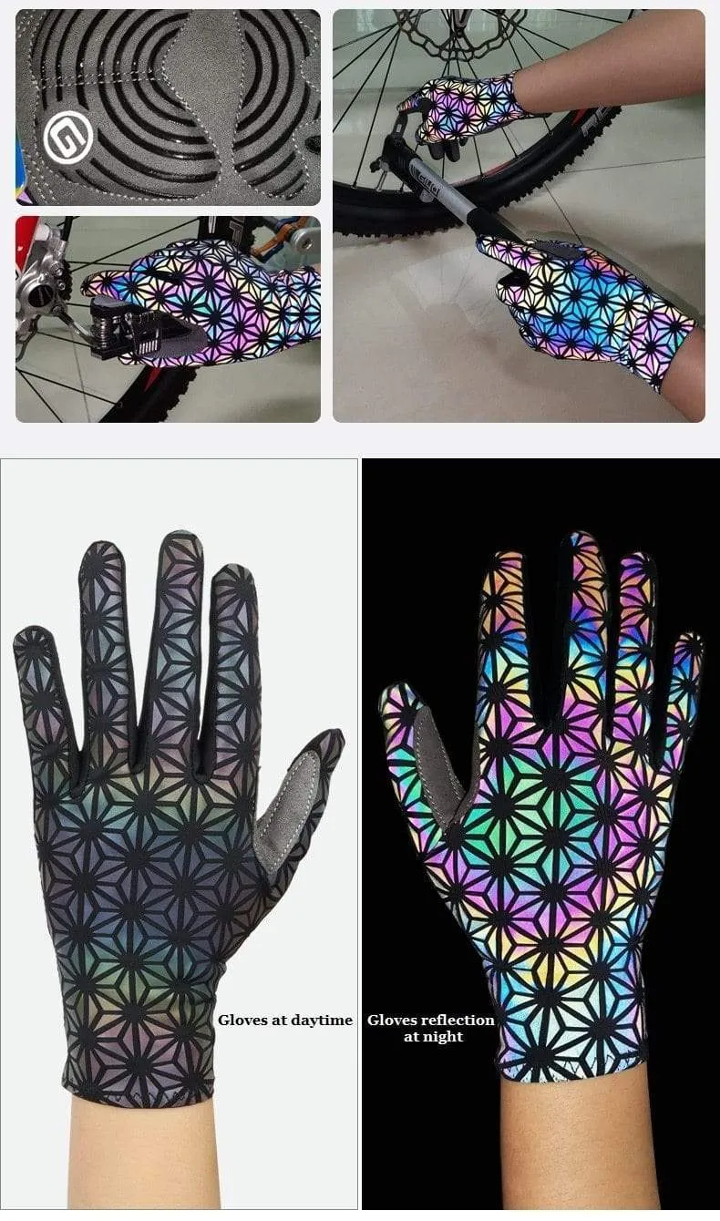 Windschutz Radfahren Vollfinger Handschuhe Touchscreen Anti-Rutsch Fahrrad Lycra Stoff Fäustlinge Bicicleta Rennrad Langer Handschuh
