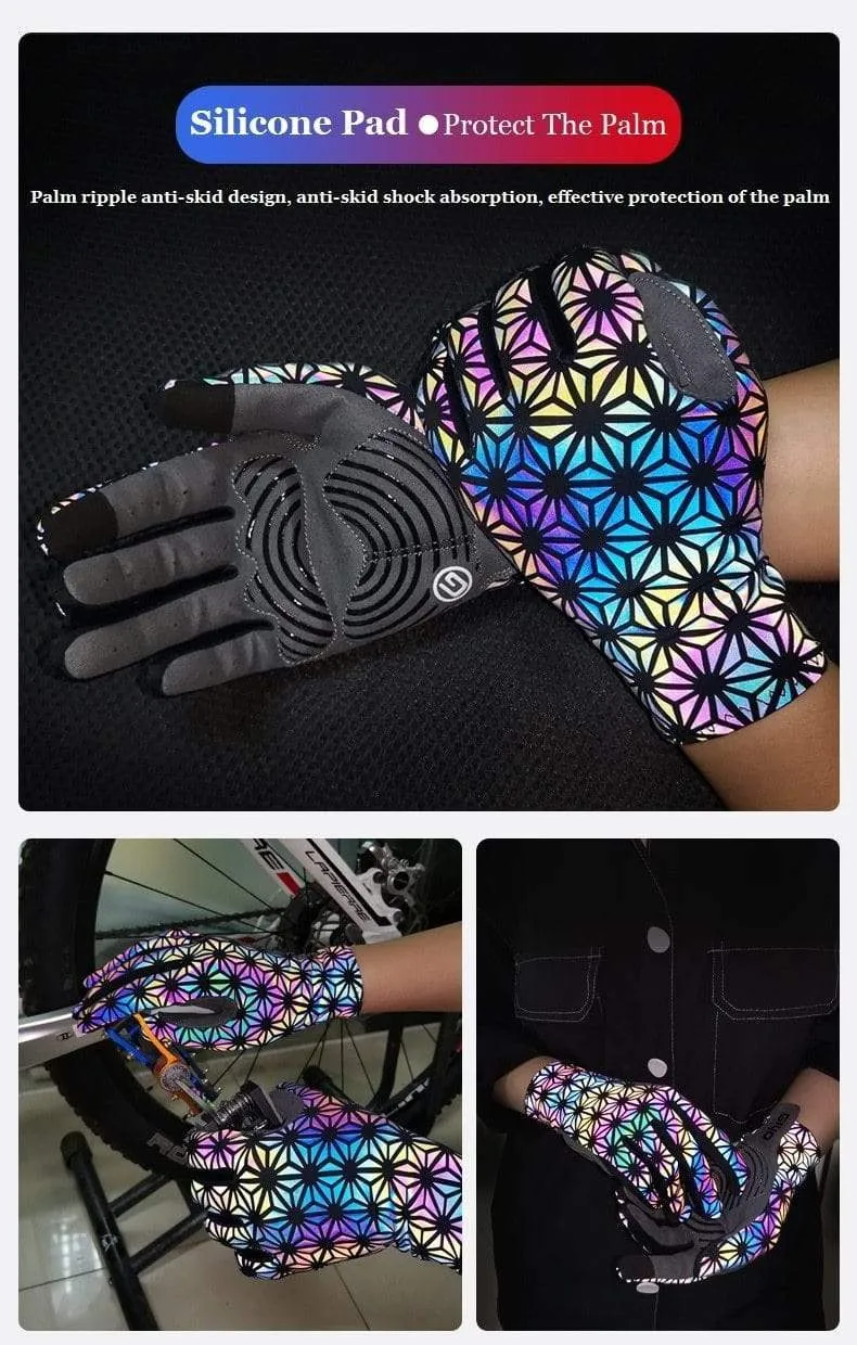 Windschutz Radfahren Vollfinger Handschuhe Touchscreen Anti-Rutsch Fahrrad Lycra Stoff Fäustlinge Bicicleta Rennrad Langer Handschuh