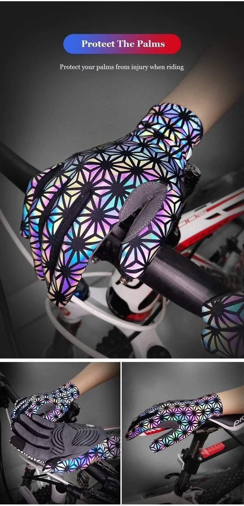Windschutz Radfahren Vollfinger Handschuhe Touchscreen Anti-Rutsch Fahrrad Lycra Stoff Fäustlinge Bicicleta Rennrad Langer Handschuh