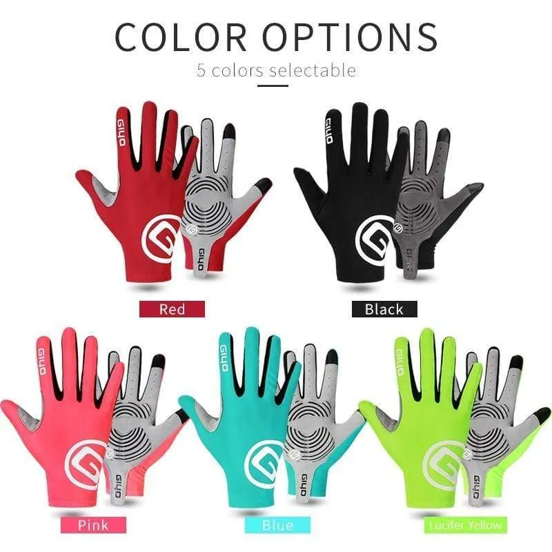 Windschutz Radfahren Vollfinger Handschuhe Touchscreen Anti-Rutsch Fahrrad Lycra Stoff Fäustlinge Bicicleta Rennrad Langer Handschuh