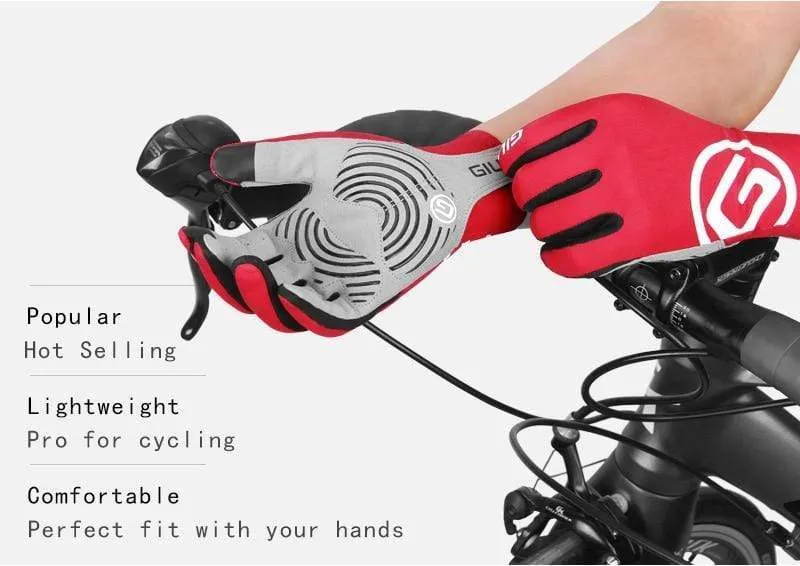 Windschutz Radfahren Vollfinger Handschuhe Touchscreen Anti-Rutsch Fahrrad Lycra Stoff Fäustlinge Bicicleta Rennrad Langer Handschuh