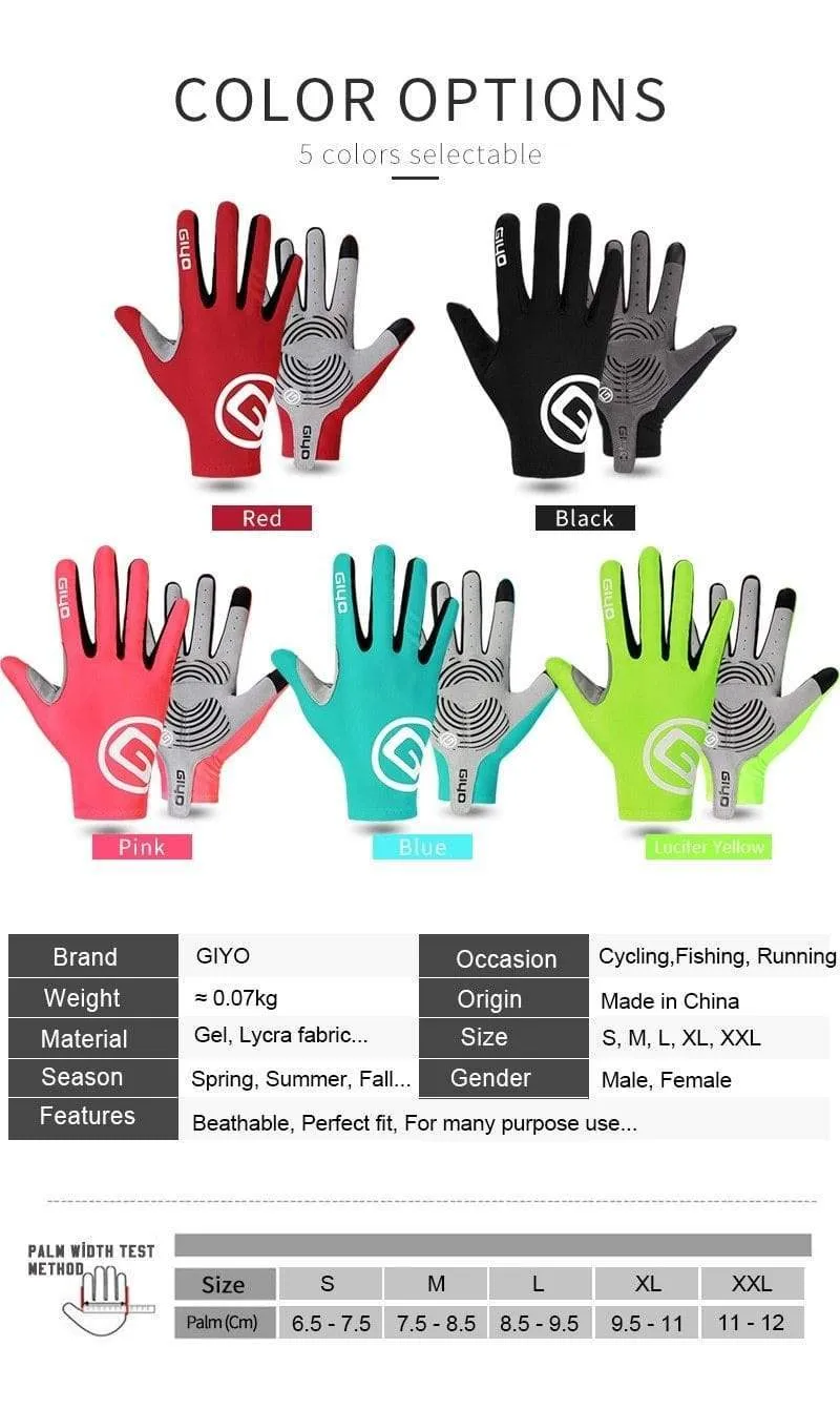 Windschutz Radfahren Vollfinger Handschuhe Touchscreen Anti-Rutsch Fahrrad Lycra Stoff Fäustlinge Bicicleta Rennrad Langer Handschuh