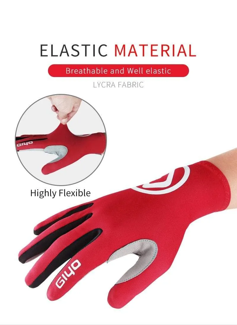 Windschutz Radfahren Vollfinger Handschuhe Touchscreen Anti-Rutsch Fahrrad Lycra Stoff Fäustlinge Bicicleta Rennrad Langer Handschuh