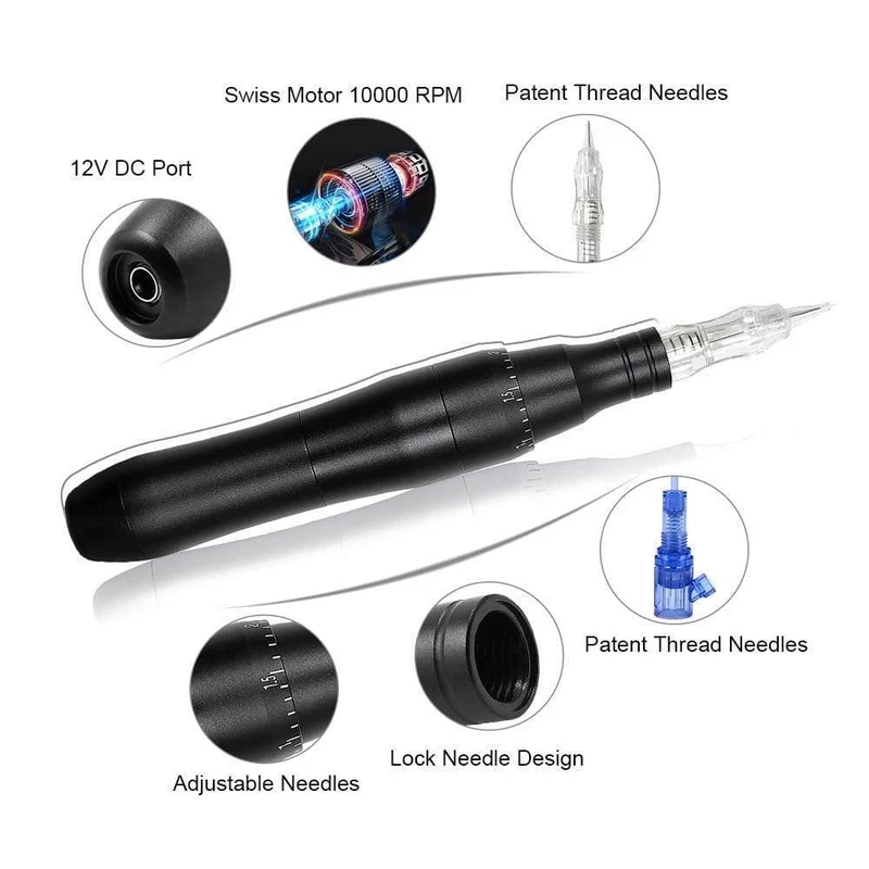 BMX Dermografo Permanent Make-Up Maschine Stift Ruhigen Motor Tattoo Gun Für Augenbrauen PMU Tattoo linder und shader