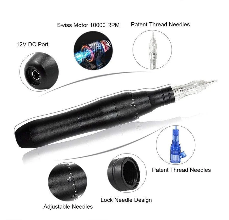 BMX Dermografo Permanent Make-Up Maschine Stift Ruhigen Motor Tattoo Gun Für Augenbrauen PMU Tattoo linder und shader