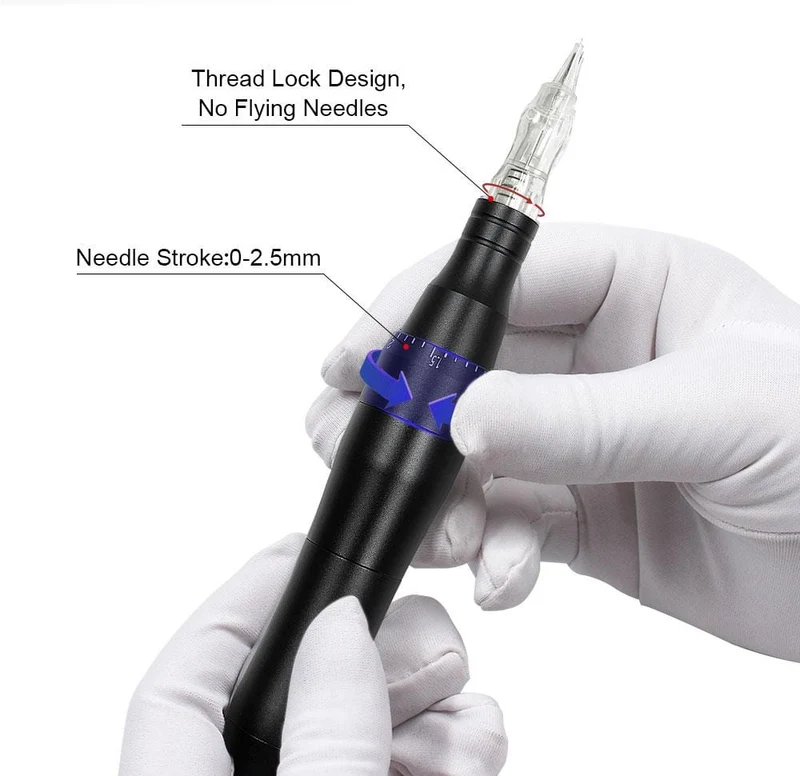 BMX Dermografo Permanent Make-Up Maschine Stift Ruhigen Motor Tattoo Gun Für Augenbrauen PMU Tattoo linder und shader