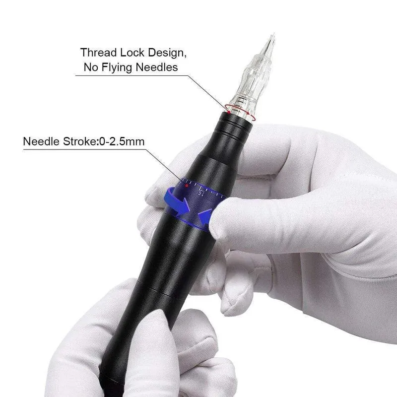BMX Dermografo Permanent Make-Up Maschine Stift Ruhigen Motor Tattoo Gun Für Augenbrauen PMU Tattoo linder und shader