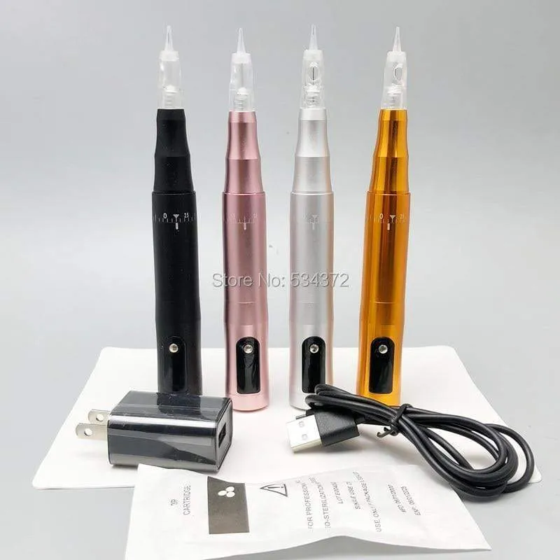 4 Farben Wireless PMU Maschine Microblading Permanent Makeup Beauty Tattoo Pen mit Patronen