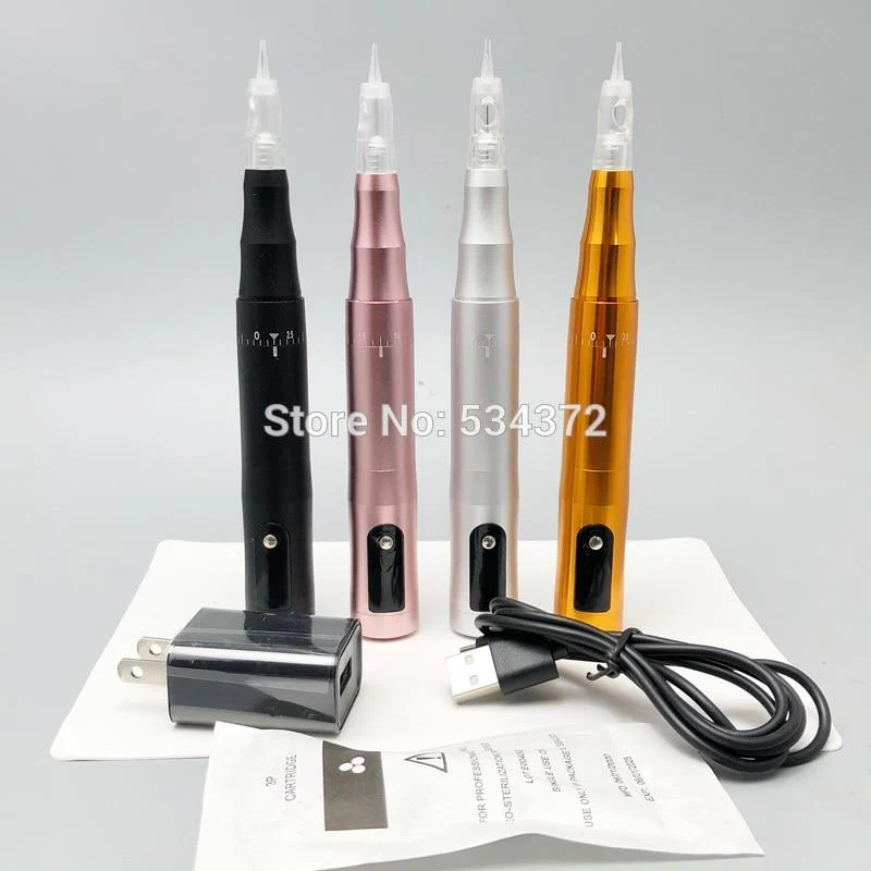 4 Farben Wireless PMU Maschine Microblading Permanent Makeup Beauty Tattoo Pen mit Patronen