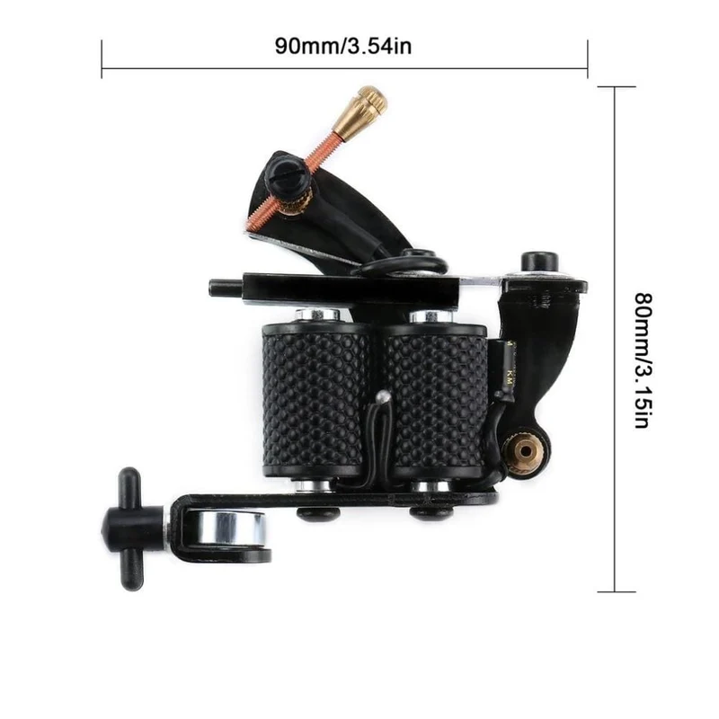 Professionelle Tattoo-Kits Set Pro Gun Maschine Power Pedal 10 Farbtintensets Netzteil Einwegnadel Grip Tip US-Stecker Neu