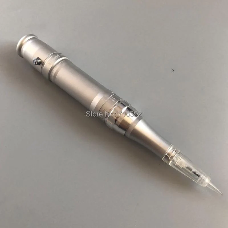 Klassische Silber Tattoo Maschine Permanent Make-Up Maschine Schönheit MTS Augenbrauen Stift Mit Patrone Nadeln