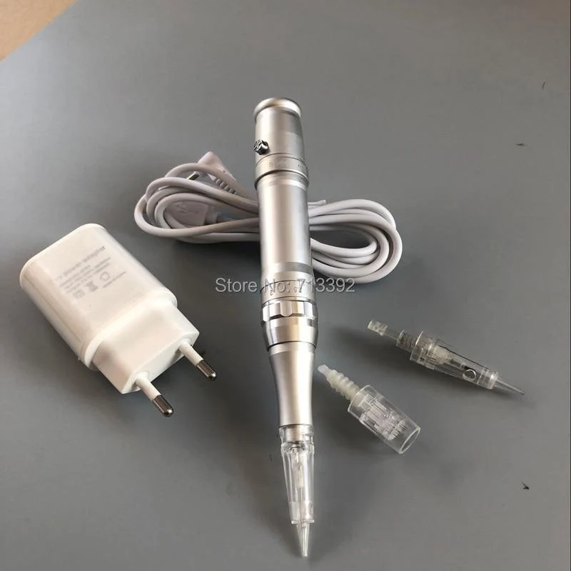 Klassische Silber Tattoo Maschine Permanent Make-Up Maschine Schönheit MTS Augenbrauen Stift Mit Patrone Nadeln