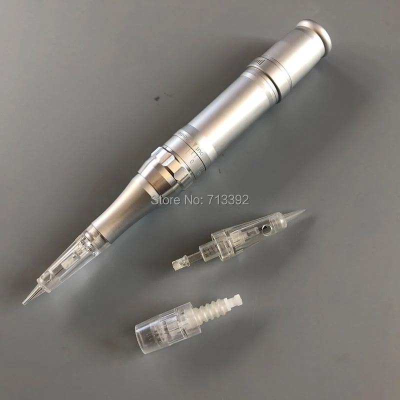 Klassische Silber Tattoo Maschine Permanent Make-Up Maschine Schönheit MTS Augenbrauen Stift Mit Patrone Nadeln