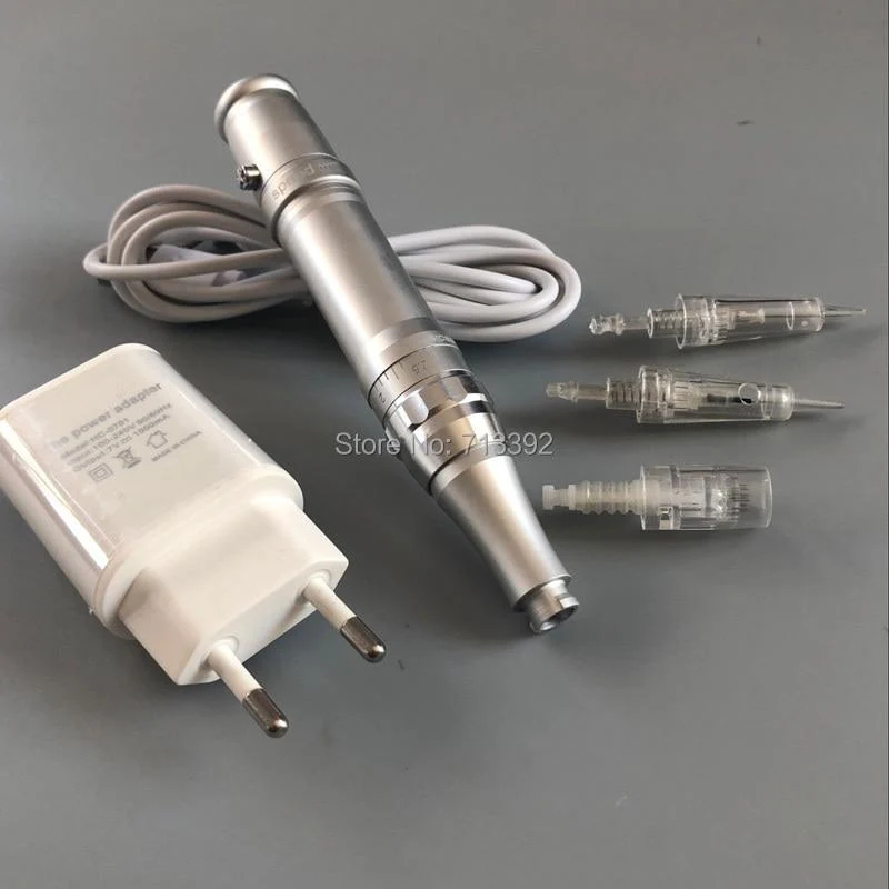 Klassische Silber Tattoo Maschine Permanent Make-Up Maschine Schönheit MTS Augenbrauen Stift Mit Patrone Nadeln