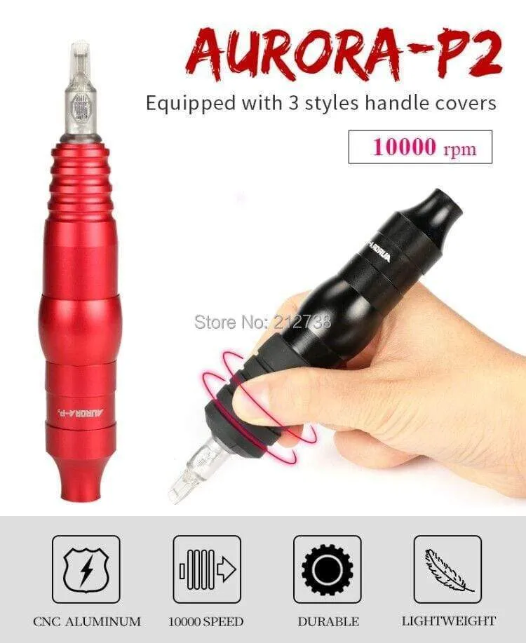 Aurora P2 Rotary Tattoo Pen Maschine für Kartuschennadeln Versorgung Tattoo-Maschinenverwendung für Liner und Shading