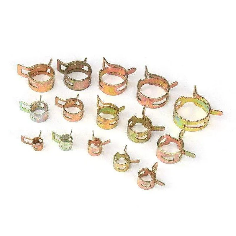 115 Stück verzinkte 6–22 mm Federschlauchschellen + 1 Stück gerade Rohrschelle Bandschelle Metallverschluss-Sortiment-Kit mit Box