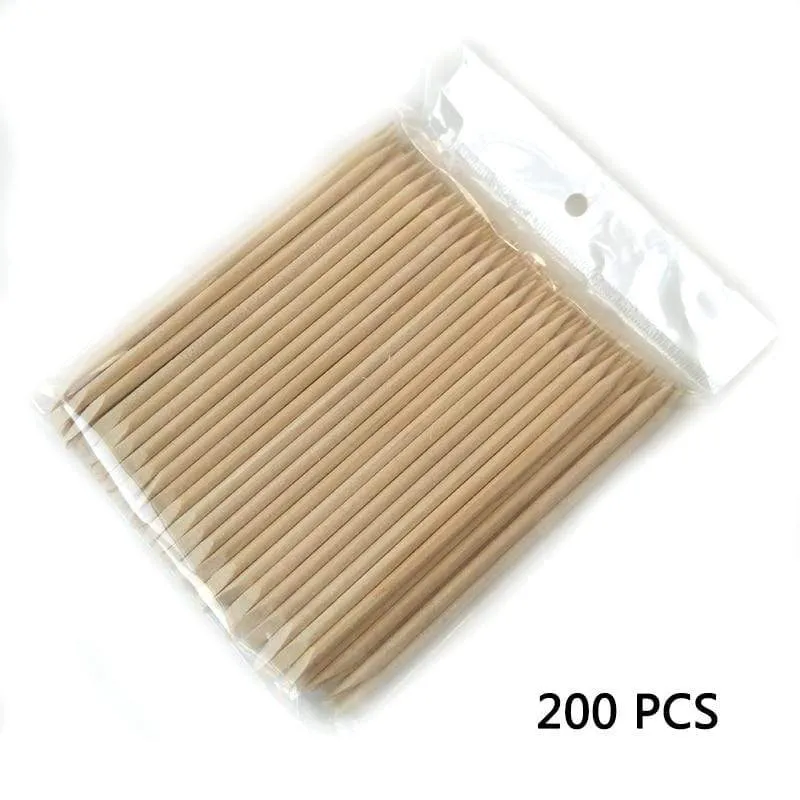 200 teile/paket Orange Holzstäbchen Nagelhautschieber Entferner 11.5 cm Nail art Design Maniküre Pflege Werkzeuge Entfernung Abgestorbener Haut Nagelpflege