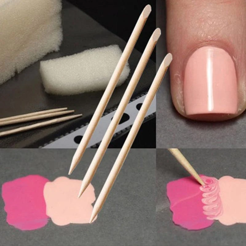 200 teile/paket Orange Holzstäbchen Nagelhautschieber Entferner 11.5 cm Nail art Design Maniküre Pflege Werkzeuge Entfernung Abgestorbener Haut Nagelpflege