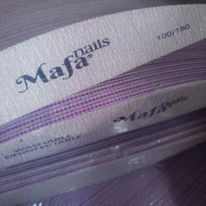 100 Stück Halbmond-Nagelfeile, Körnung 100–180, Sandfeile, professionelle Nagelfeile, doppelseitig, waschbar, 100 Nagelfeilen-Maniküre-Werkzeuge