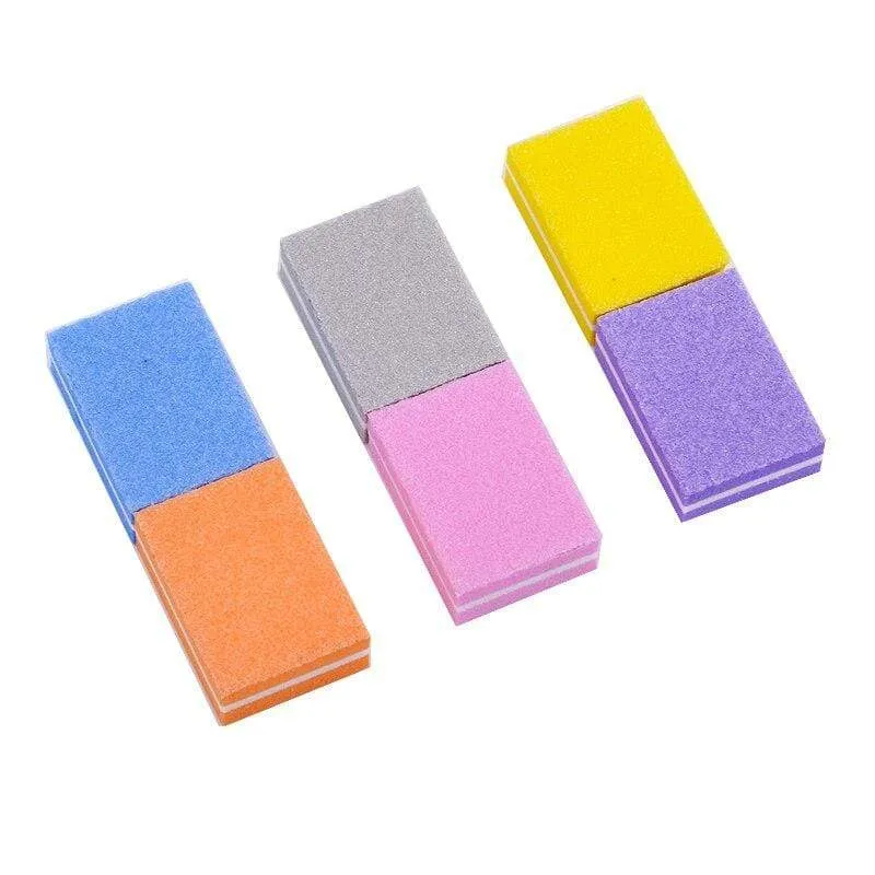 100 teile/los Professionelle Nagelfeile Mini Schwamm Nagel Schleif Blöcke UV Gel Polnischen Häutchen Entferner Maniküre Werkzeuge Nagel Puffer Dateien