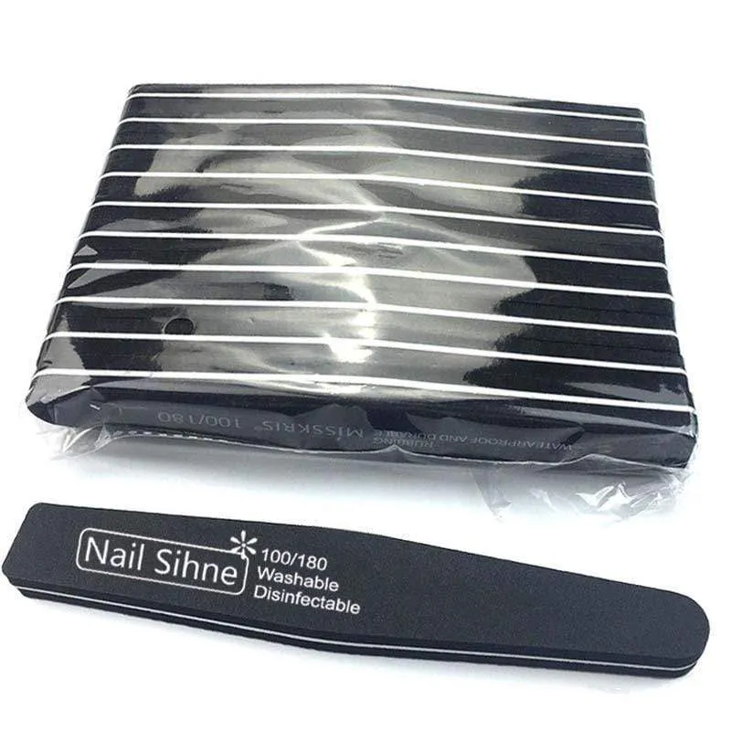10 teile/los Rhombus Doppelseitige Nagelfeilen Puffer 100/180 Polieren Schleifen Maniküre Pediküre Nagelpuffer Feilenwerkzeuge