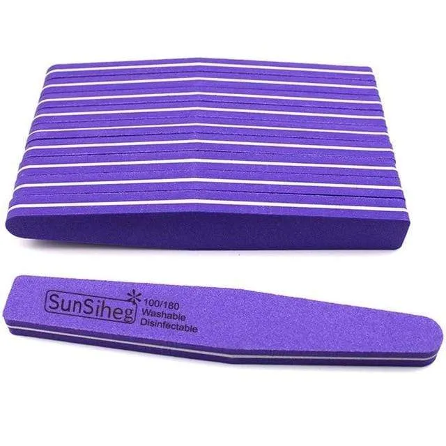10 teile/los Rhombus Doppelseitige Nagelfeilen Puffer 100/180 Polieren Schleifen Maniküre Pediküre Nagelpuffer Feilenwerkzeuge
