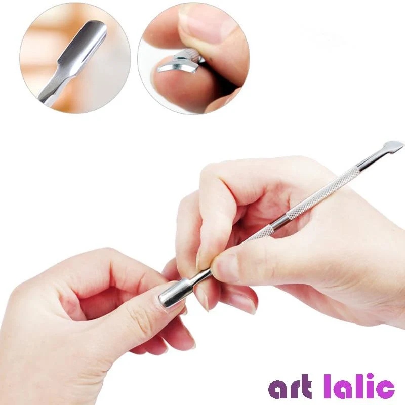 4 teile/los Edelstahl Häutchen Entferner Doppelseitige Finger Dead Skin Push Nagel Häutchen Pusher Maniküre Nagel Pflege Werkzeug