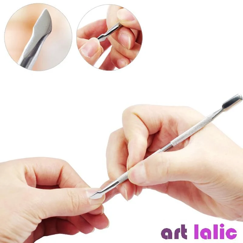4 teile/los Edelstahl Häutchen Entferner Doppelseitige Finger Dead Skin Push Nagel Häutchen Pusher Maniküre Nagel Pflege Werkzeug