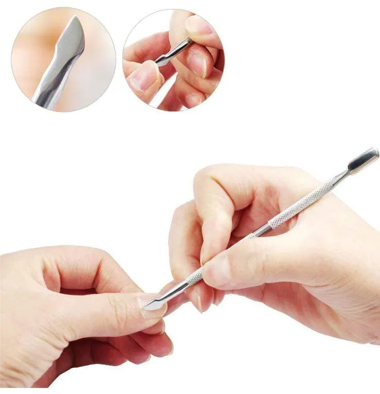 4 teile/los Edelstahl Häutchen Entferner Doppelseitige Finger Dead Skin Push Nagel Häutchen Pusher Maniküre Nagel Pflege Werkzeug
