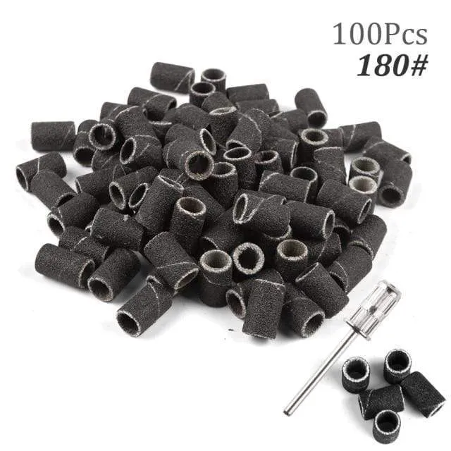 100 Stück 80''/120''/180" Nail Art Schleifbänder Gel Nagellackentferner Werkzeug Zubehör für elektrische Nagelmaschine Nagelbohrer
