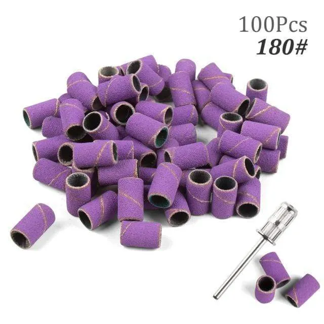 100 Stück 80''/120''/180" Nail Art Schleifbänder Gel Nagellackentferner Werkzeug Zubehör für elektrische Nagelmaschine Nagelbohrer