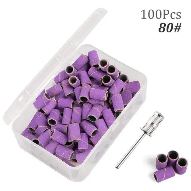 100 Stück 80''/120''/180" Nail Art Schleifbänder Gel Nagellackentferner Werkzeug Zubehör für elektrische Nagelmaschine Nagelbohrer