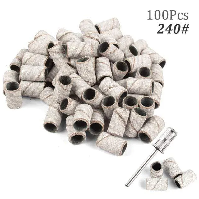 100 Stück 80''/120''/180" Nail Art Schleifbänder Gel Nagellackentferner Werkzeug Zubehör für elektrische Nagelmaschine Nagelbohrer