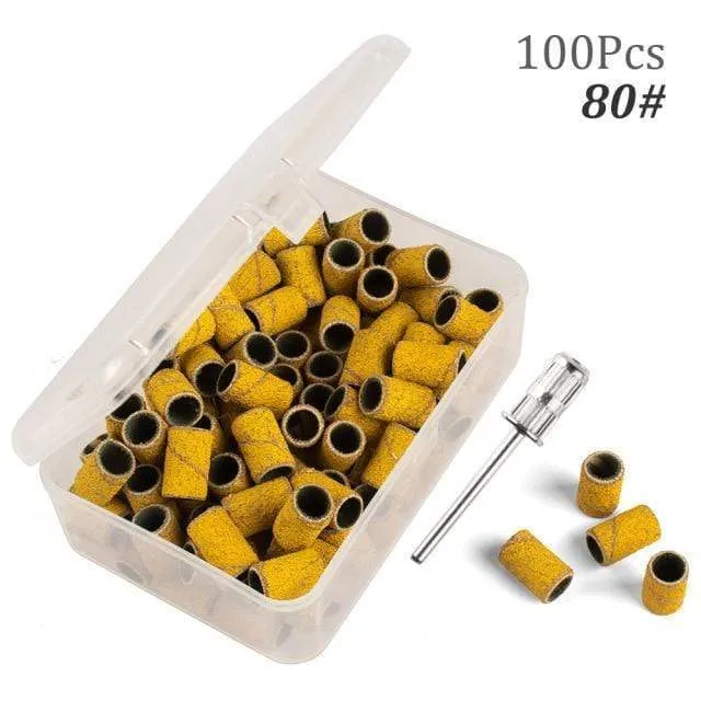 100 Stück 80''/120''/180" Nail Art Schleifbänder Gel Nagellackentferner Werkzeug Zubehör für elektrische Nagelmaschine Nagelbohrer