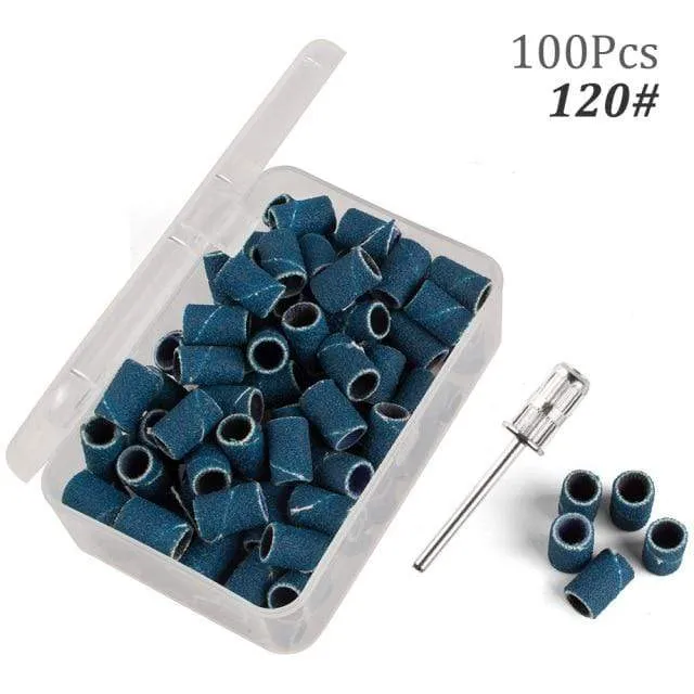 100 Stück 80''/120''/180" Nail Art Schleifbänder Gel Nagellackentferner Werkzeug Zubehör für elektrische Nagelmaschine Nagelbohrer