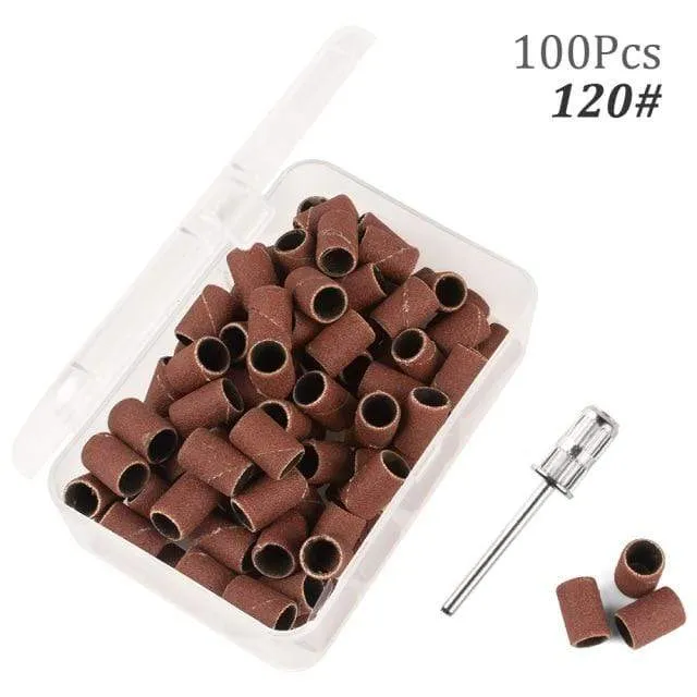 100 Stück 80''/120''/180" Nail Art Schleifbänder Gel Nagellackentferner Werkzeug Zubehör für elektrische Nagelmaschine Nagelbohrer