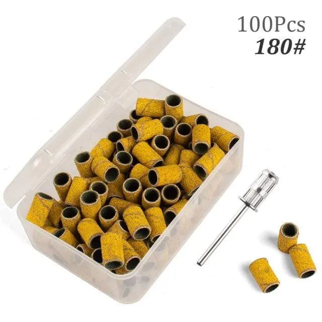 100 Stück 80''/120''/180" Nail Art Schleifbänder Gel Nagellackentferner Werkzeug Zubehör für elektrische Nagelmaschine Nagelbohrer