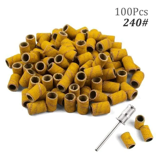 100 Stück 80''/120''/180" Nail Art Schleifbänder Gel Nagellackentferner Werkzeug Zubehör für elektrische Nagelmaschine Nagelbohrer