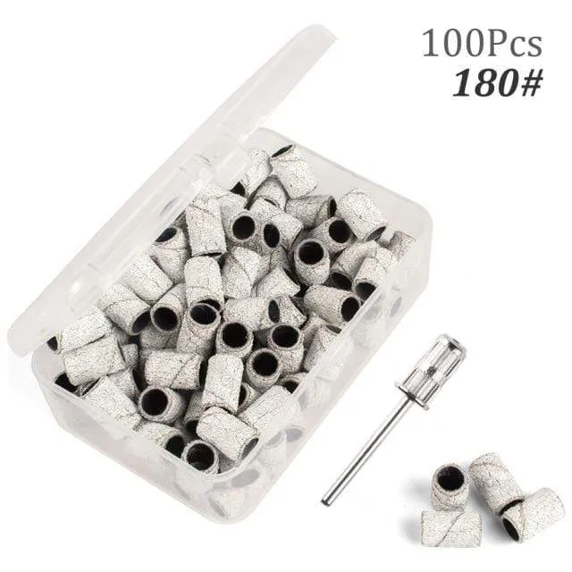 100 Stück 80''/120''/180" Nail Art Schleifbänder Gel Nagellackentferner Werkzeug Zubehör für elektrische Nagelmaschine Nagelbohrer