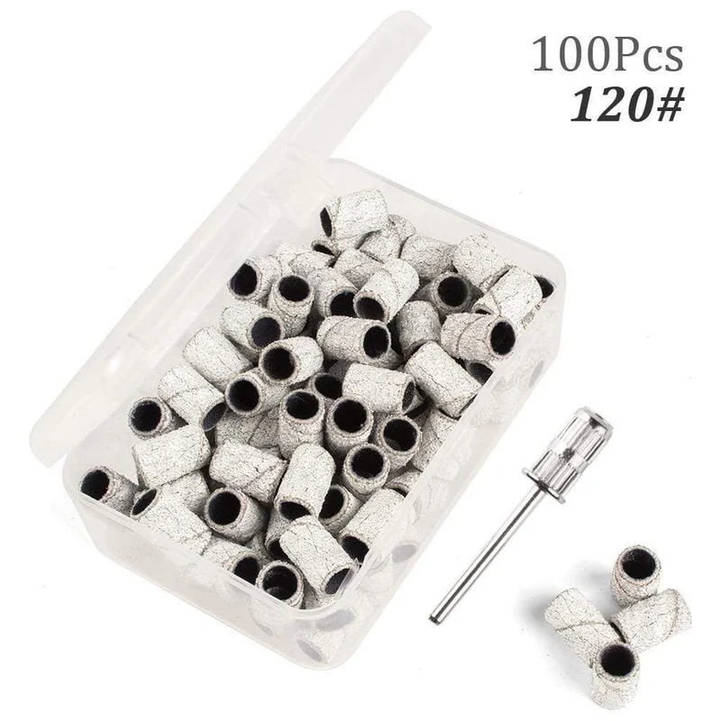 100 Stück 80''/120''/180" Nail Art Schleifbänder Gel Nagellackentferner Werkzeug Zubehör für elektrische Nagelmaschine Nagelbohrer